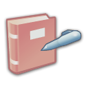 An image of a book with a pen to illustrate the extensive documentation that comes with the JavaScript diagram library.