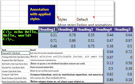 Annotaions, font customization and clipboard operations