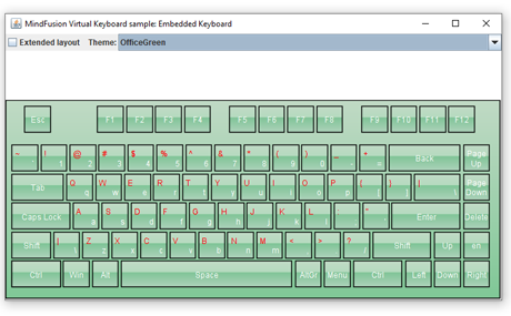 El teclado en azul Office