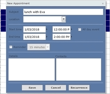 Interactiva crear citas en JavaScript
