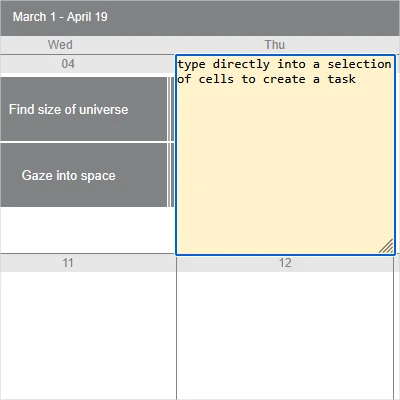 In-place create and edit of events is part of the JS Schedule library