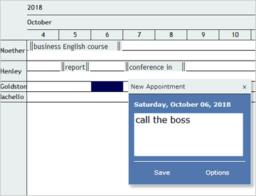 JavaScript Scheduling Library: Resource View