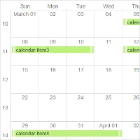 The single month view in MindFusion JavaScript appointment scheduler