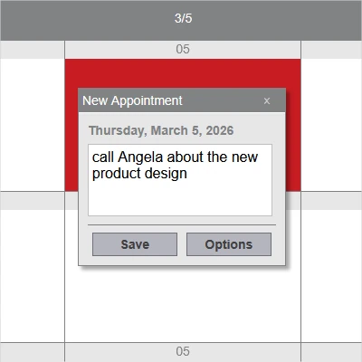 The task form in the JavaScript Schedule library