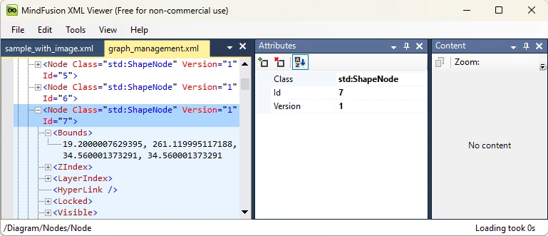 MindFusion Free XML Viewer and XML Files Editor