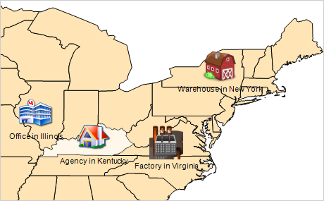 Control de Mapas de WinForms: Marcadores de Ubicación