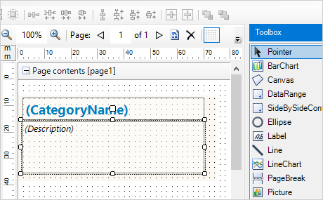Control de Informes WinForms: Editor de Informes