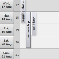 The list view in the WinForms event calendar control