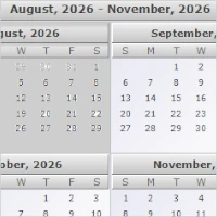The month range view in the .NET WinForms calendar control