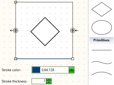 The ShapeDesigner component, part of MindFusion WPF diagram control.