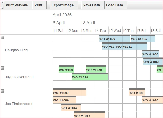 A demo of the print and print preview features, together with Json and XML import/export and image export.