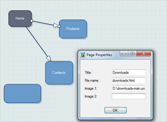 .NET Diagram Control: Site Map Designer